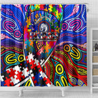 Autism Awareness Australia Western Bulldogs Shower Curtain Aboriginal Indigenous Art
