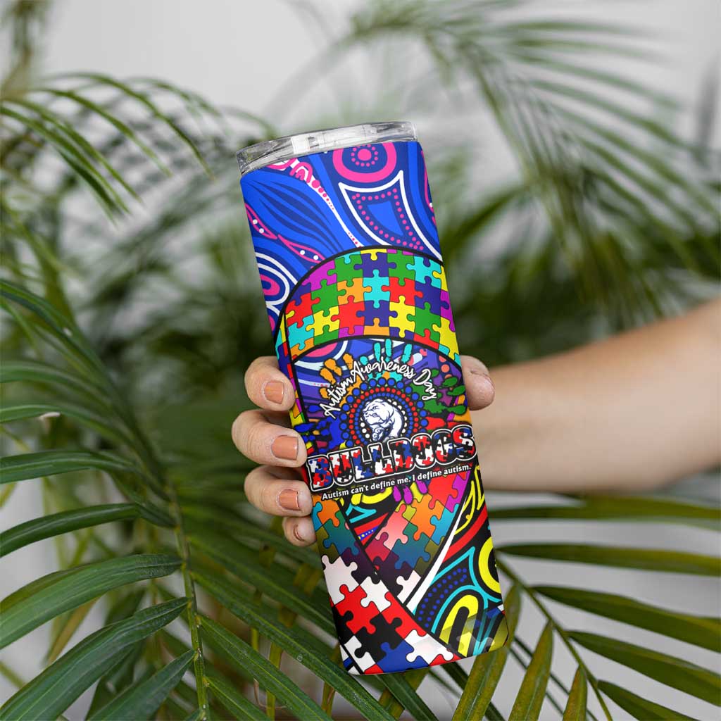 Autism Awareness Australia Western Bulldogs Skinny Tumbler Aboriginal Indigenous Art