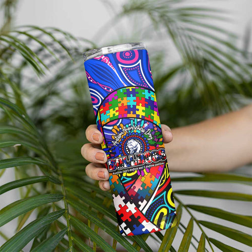 Autism Awareness Australia Western Bulldogs Skinny Tumbler Aboriginal Indigenous Art