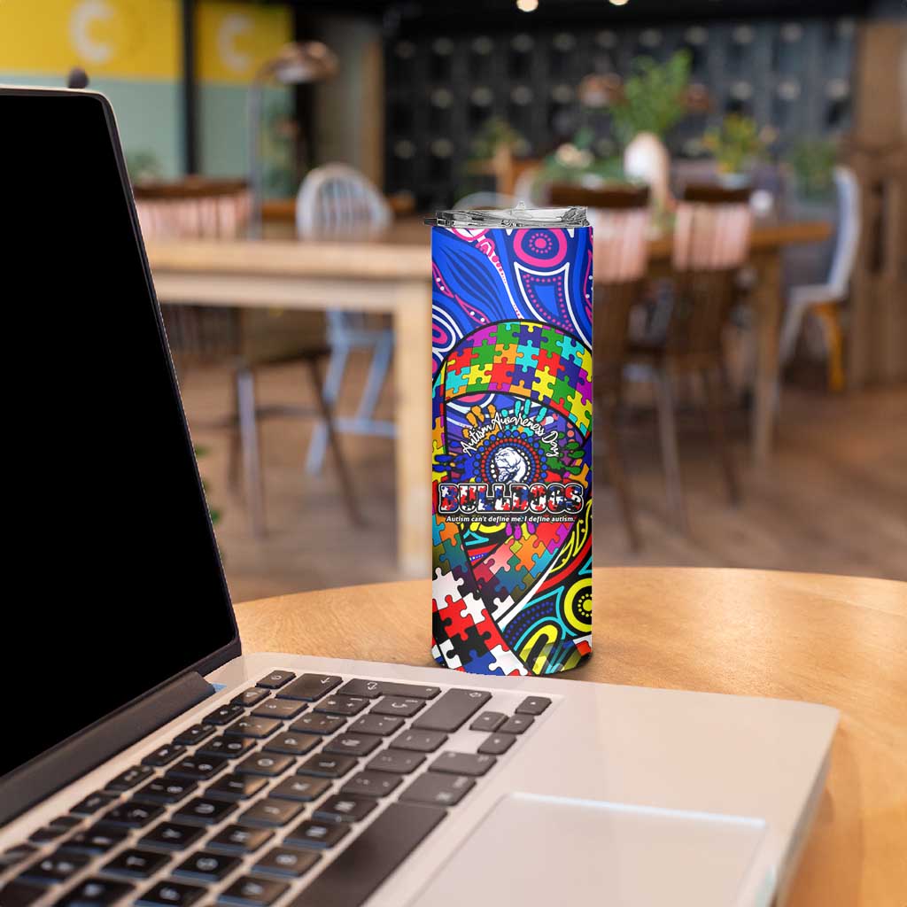 Autism Awareness Australia Western Bulldogs Skinny Tumbler Aboriginal Indigenous Art