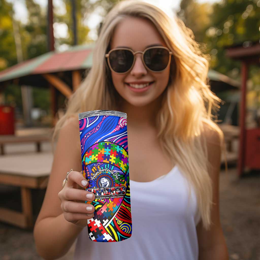 Autism Awareness Australia Western Bulldogs Skinny Tumbler Aboriginal Indigenous Art