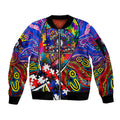 Autism Awareness Australia Western Bulldogs Sleeve Zip Bomber Jacket Aboriginal Indigenous Art
