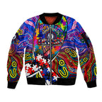 Autism Awareness Australia Western Bulldogs Sleeve Zip Bomber Jacket Aboriginal Indigenous Art