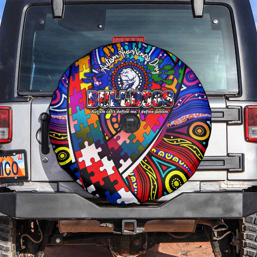Autism Awareness Australia Western Bulldogs Spare Tire Cover Aboriginal Indigenous Art