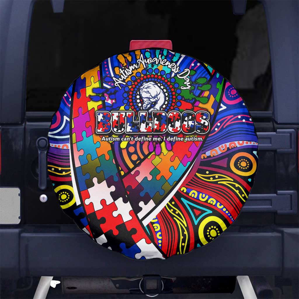 Autism Awareness Australia Western Bulldogs Spare Tire Cover Aboriginal Indigenous Art