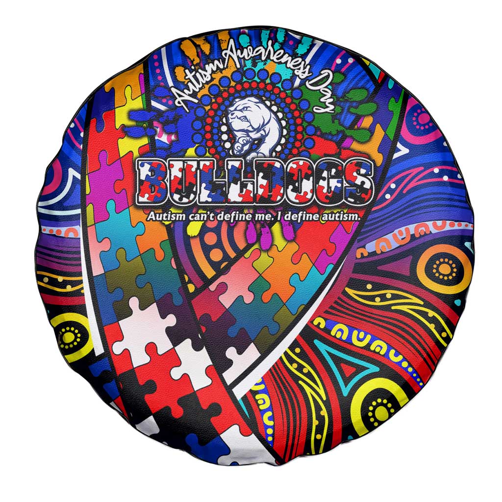 Autism Awareness Australia Western Bulldogs Spare Tire Cover Aboriginal Indigenous Art
