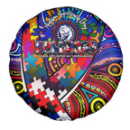 Autism Awareness Australia Western Bulldogs Spare Tire Cover Aboriginal Indigenous Art