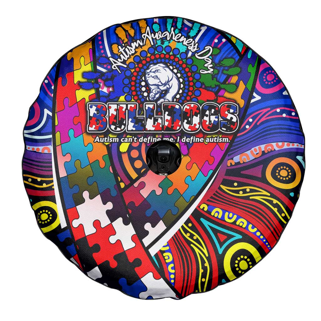 Autism Awareness Australia Western Bulldogs Spare Tire Cover Aboriginal Indigenous Art