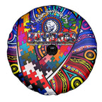 Autism Awareness Australia Western Bulldogs Spare Tire Cover Aboriginal Indigenous Art