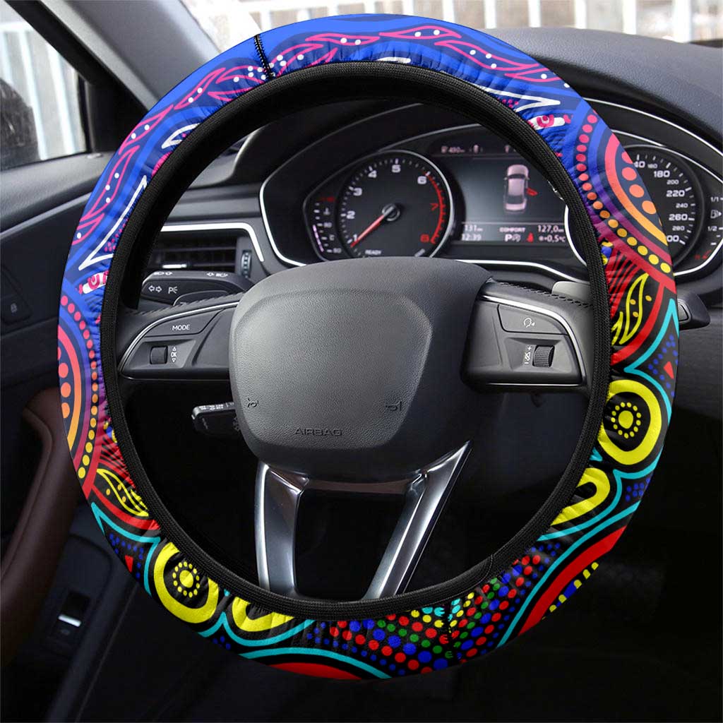 Autism Awareness Australia Western Bulldogs Steering Wheel Cover Aboriginal Indigenous Art