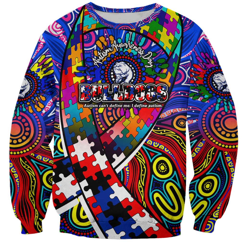 Autism Awareness Australia Western Bulldogs Sweatshirt Aboriginal Indigenous Art