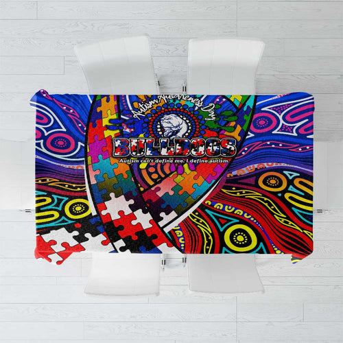 Autism Awareness Australia Western Bulldogs Tablecloth Aboriginal Indigenous Art