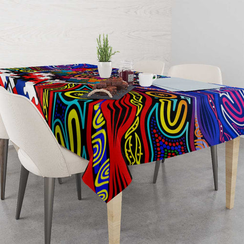 Autism Awareness Australia Western Bulldogs Tablecloth Aboriginal Indigenous Art