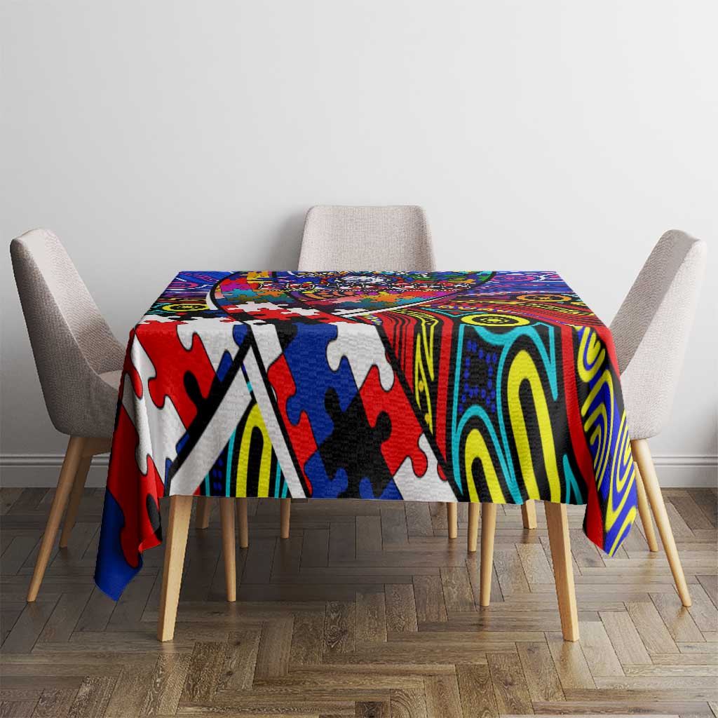 Autism Awareness Australia Western Bulldogs Tablecloth Aboriginal Indigenous Art