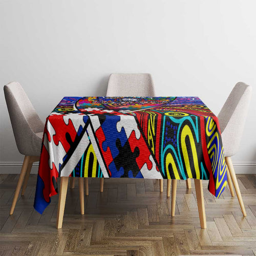 Autism Awareness Australia Western Bulldogs Tablecloth Aboriginal Indigenous Art
