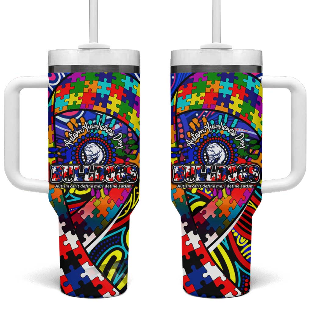 Autism Awareness Australia Western Bulldogs Tumbler With Handle Aboriginal Indigenous Art