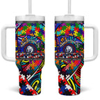 Autism Awareness Australia Western Bulldogs Tumbler With Handle Aboriginal Indigenous Art