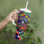 Autism Awareness Australia Western Bulldogs Tumbler With Handle Aboriginal Indigenous Art