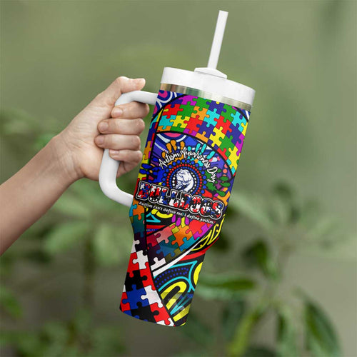 Autism Awareness Australia Western Bulldogs Tumbler With Handle Aboriginal Indigenous Art