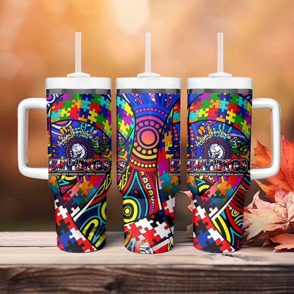 Autism Awareness Australia Western Bulldogs Tumbler With Handle Aboriginal Indigenous Art