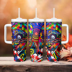 Autism Awareness Australia Western Bulldogs Tumbler With Handle Aboriginal Indigenous Art