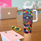 Autism Awareness Australia Western Bulldogs Tumbler With Handle Aboriginal Indigenous Art