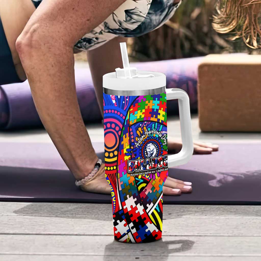 Autism Awareness Australia Western Bulldogs Tumbler With Handle Aboriginal Indigenous Art
