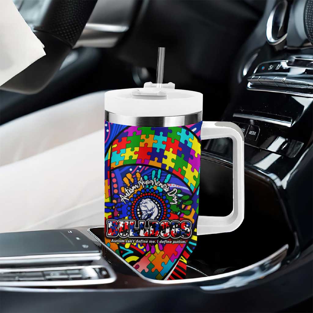 Autism Awareness Australia Western Bulldogs Tumbler With Handle Aboriginal Indigenous Art