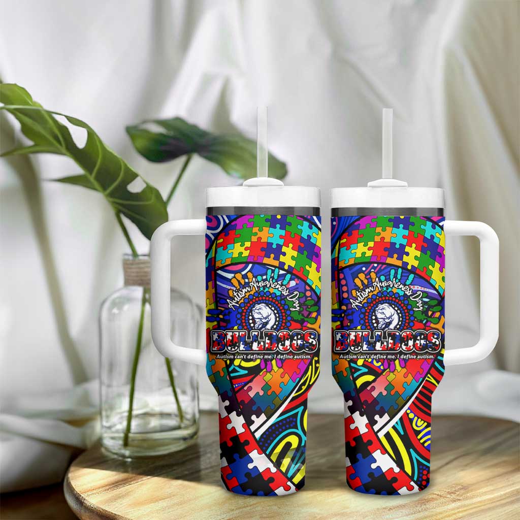 Autism Awareness Australia Western Bulldogs Tumbler With Handle Aboriginal Indigenous Art