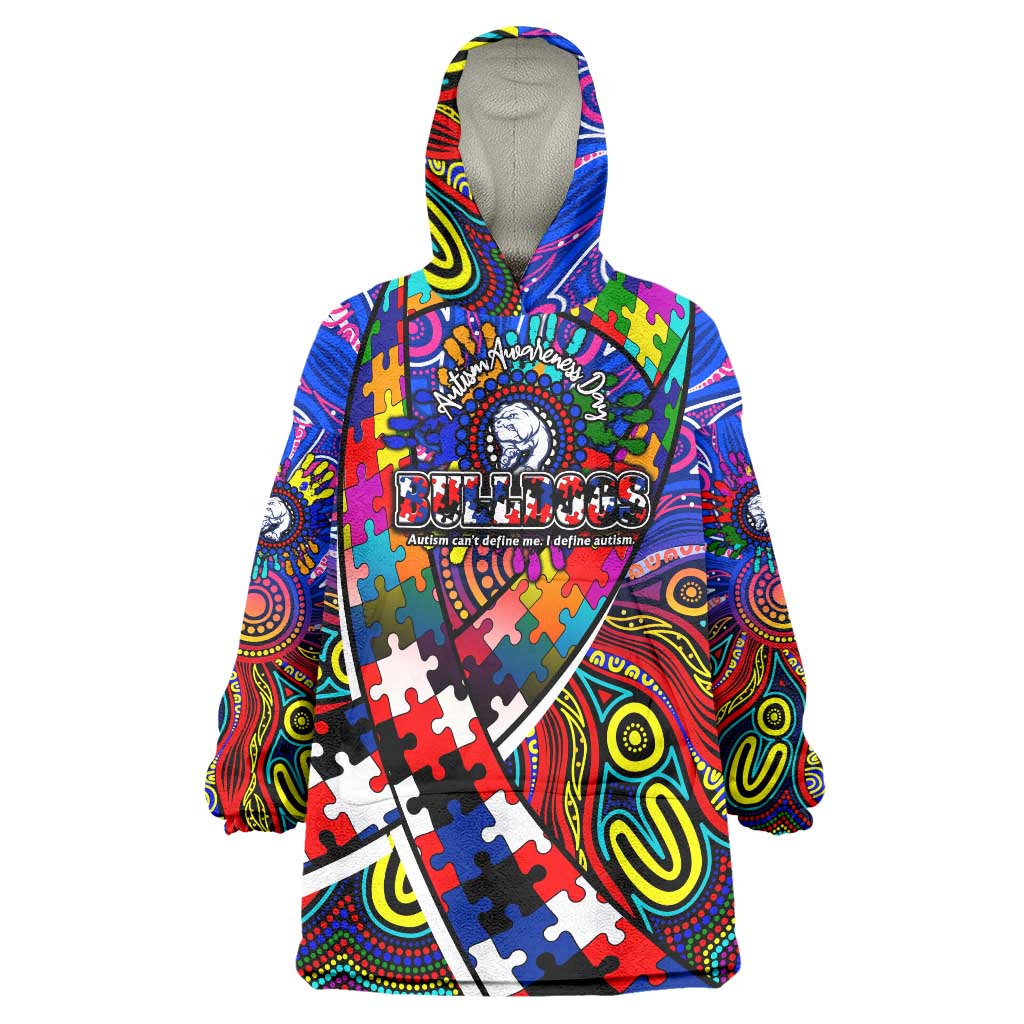 Autism Awareness Australia Western Bulldogs Wearable Blanket Hoodie Aboriginal Indigenous Art