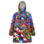Autism Awareness Australia Western Bulldogs Wearable Blanket Hoodie Aboriginal Indigenous Art
