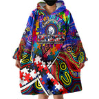 Autism Awareness Australia Western Bulldogs Wearable Blanket Hoodie Aboriginal Indigenous Art