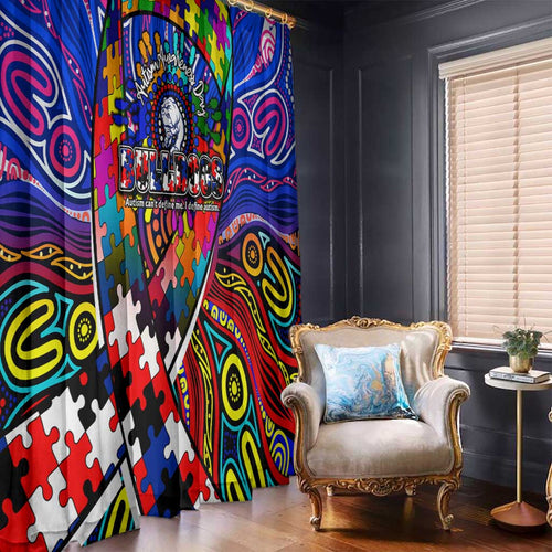 Autism Awareness Australia Western Bulldogs Window Curtain Aboriginal Indigenous Art