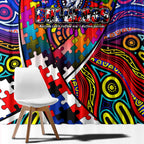 Autism Awareness Australia Western Bulldogs Window Curtain Aboriginal Indigenous Art