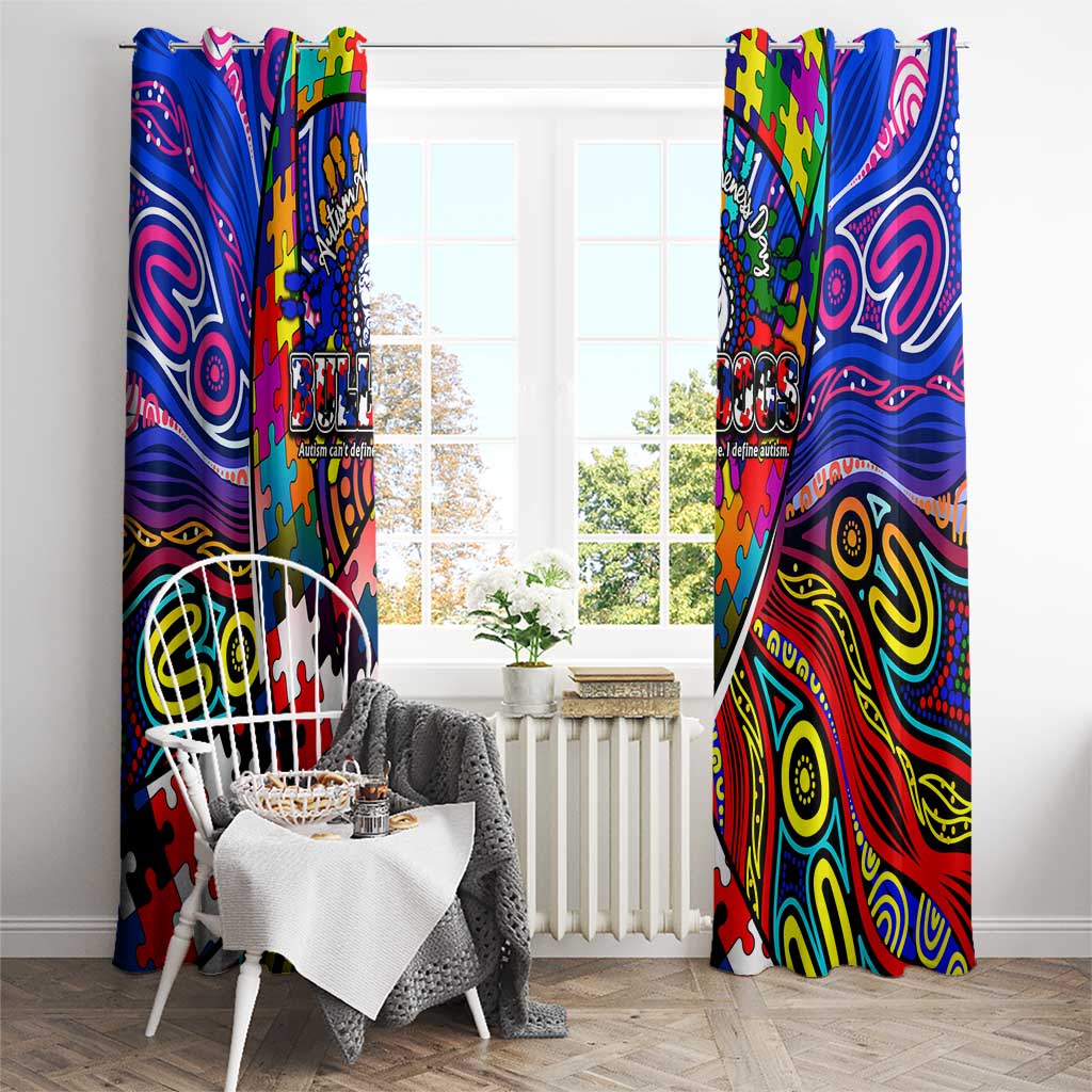 Autism Awareness Australia Western Bulldogs Window Curtain Aboriginal Indigenous Art