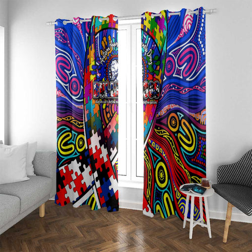 Autism Awareness Australia Western Bulldogs Window Curtain Aboriginal Indigenous Art