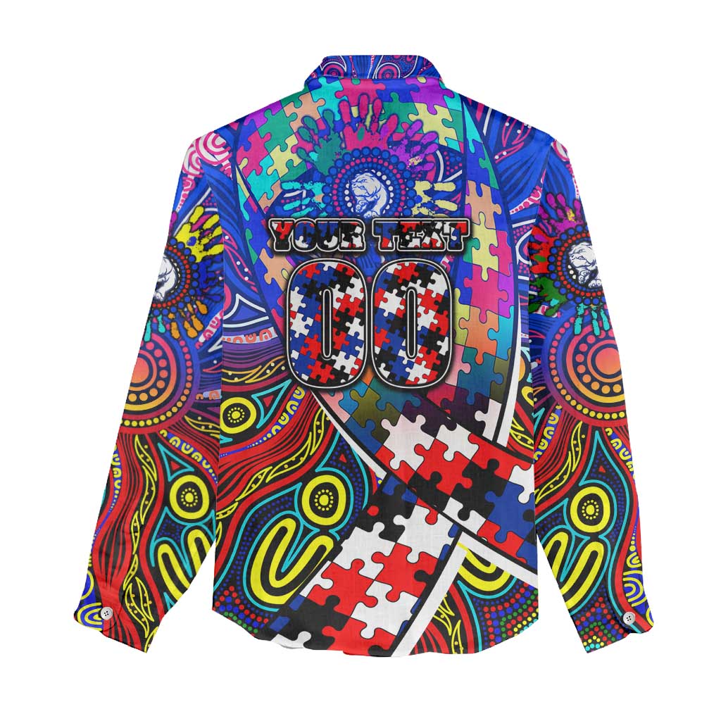 Autism Awareness Australia Western Bulldogs Women Casual Shirt Aboriginal Indigenous Art