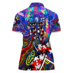 Autism Awareness Australia Western Bulldogs Women Polo Shirt Aboriginal Indigenous Art