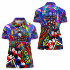 Autism Awareness Australia Western Bulldogs Women Polo Shirt Aboriginal Indigenous Art