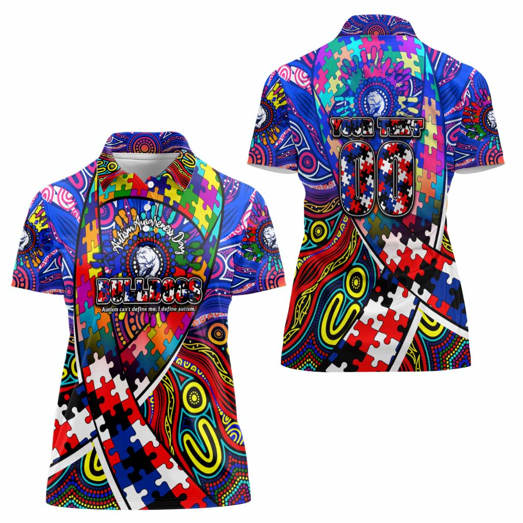 Autism Awareness Australia Western Bulldogs Women Polo Shirt Aboriginal Indigenous Art