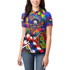 Autism Awareness Australia Western Bulldogs Women Polo Shirt Aboriginal Indigenous Art