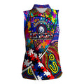 Autism Awareness Australia Western Bulldogs Women Sleeveless Polo Shirt Aboriginal Indigenous Art