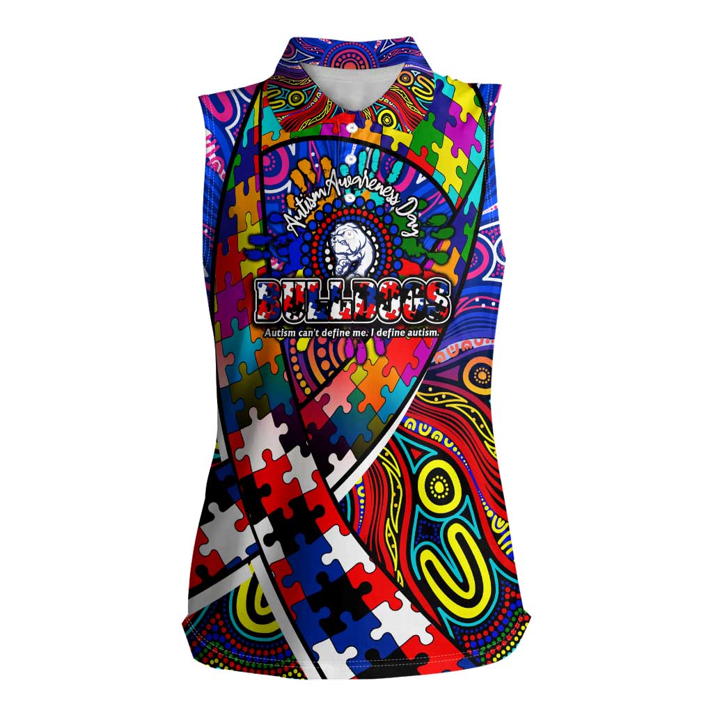 Autism Awareness Australia Western Bulldogs Women Sleeveless Polo Shirt Aboriginal Indigenous Art