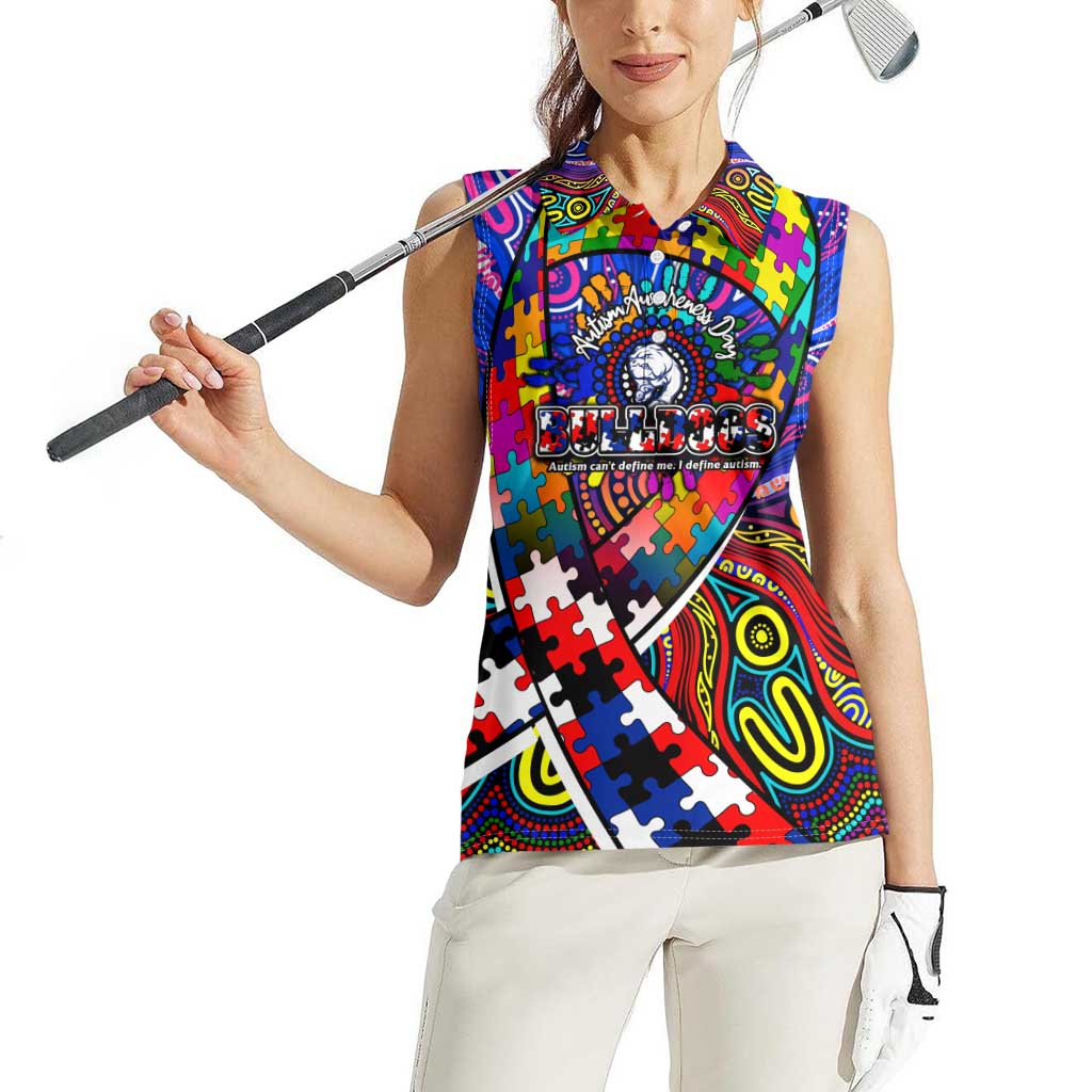 Autism Awareness Australia Western Bulldogs Women Sleeveless Polo Shirt Aboriginal Indigenous Art