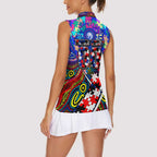Autism Awareness Australia Western Bulldogs Women Sleeveless Polo Shirt Aboriginal Indigenous Art