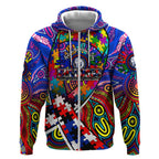 Autism Awareness Australia Western Bulldogs Zip Hoodie Aboriginal Indigenous Art