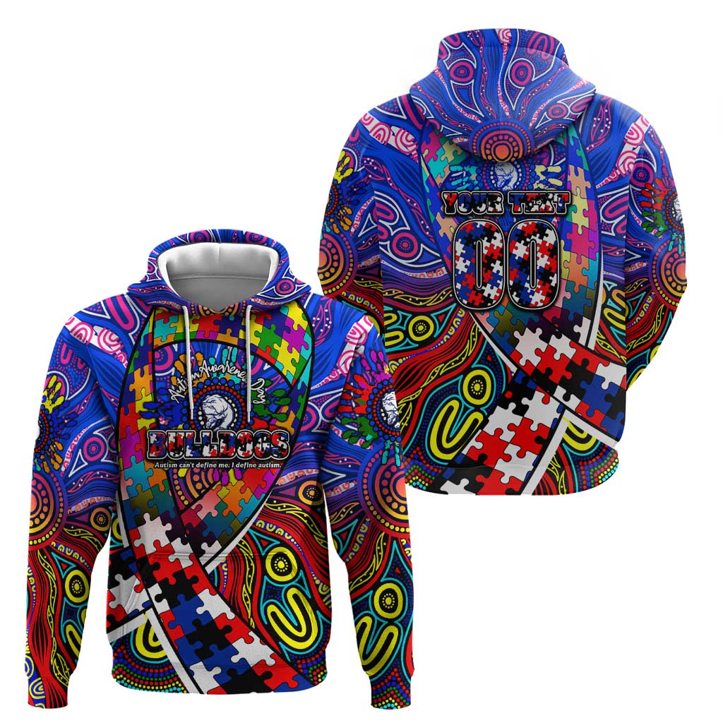 Autism Awareness Australia Western Bulldogs Zip Hoodie Aboriginal Indigenous Art