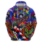 Autism Awareness Australia Western Bulldogs Zip Hoodie Aboriginal Indigenous Art