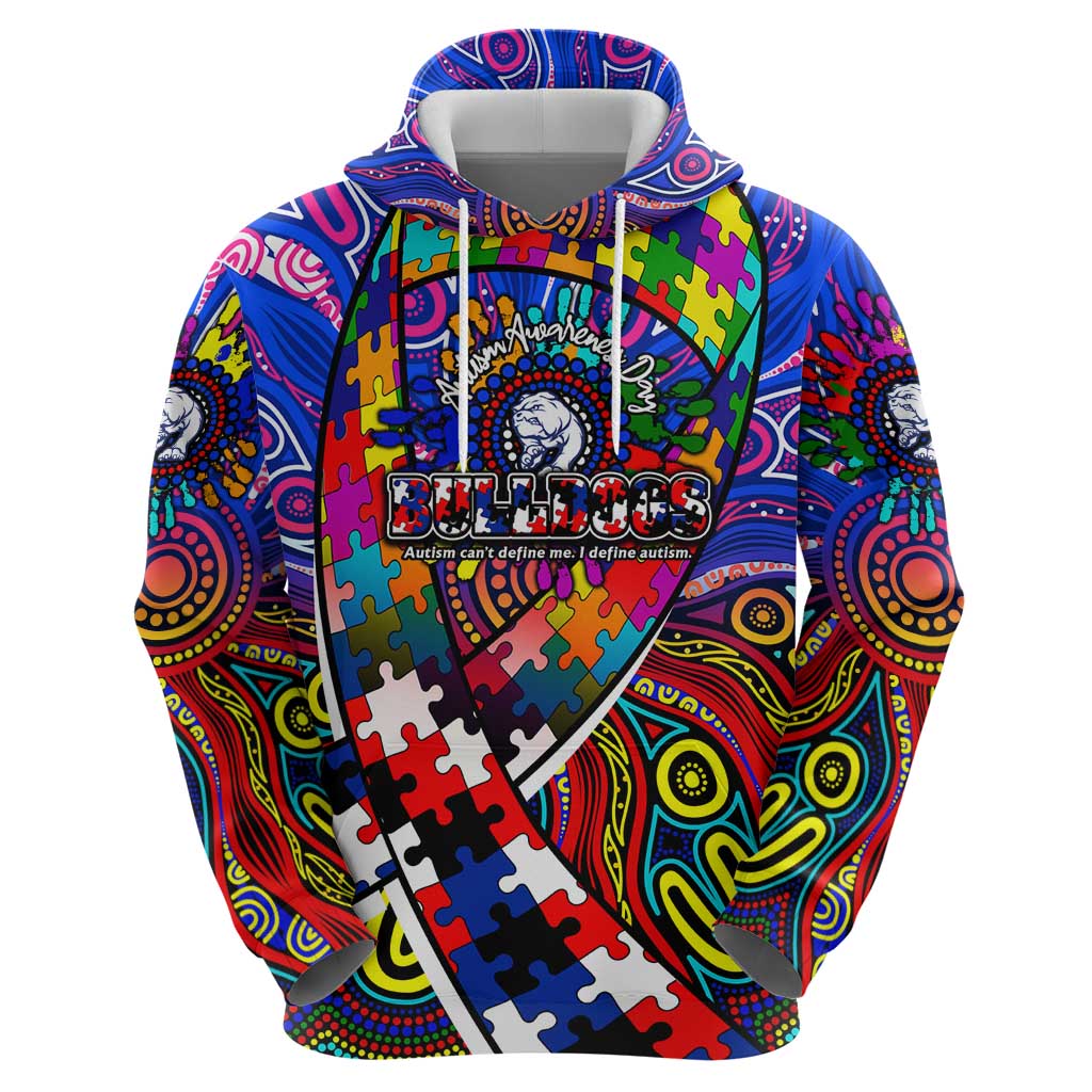 Autism Awareness Australia Western Bulldogs Zip Hoodie Aboriginal Indigenous Art
