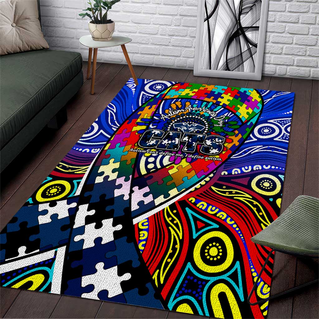 Autism Awareness Australia Geelong Cats Area Rug Aboriginal Indigenous Art